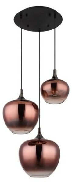 GLOBO 15548-3HG MAXY závěsné svítidlo D480mm 3xE27 černá, měděná