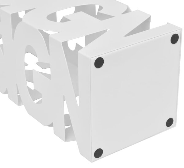 Bílý hranatý stojan na deštníky a vycházkové hole, ocelový, 48,5 cm 242467