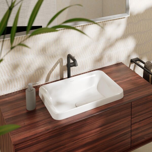 Hansgrohe Xuniva Q umyvadlo 55x40 cm obdélníkový zápustný bílá matný 60158450