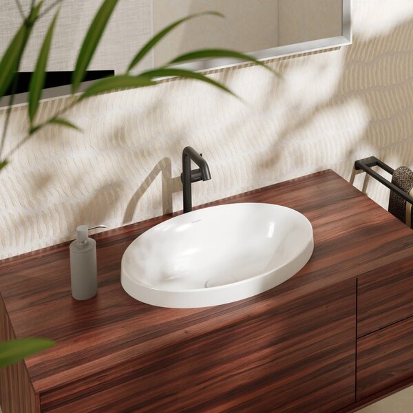 Hansgrohe Xuniva D umyvadlo 55x40 cm oválné zápustný bílá matný 60156450