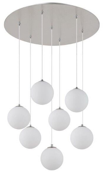 GLOBO 56140-7H RIHA závěsné svítidlo D550mm 7xG9 LED 3,5W/310lm 3000K matný nikl, bílá