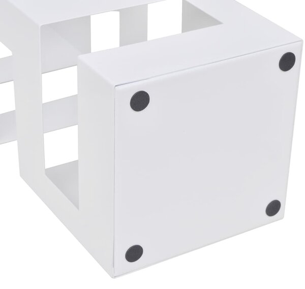 Bílý hranatý stojan na deštníky a vycházkové hole, ocelový, 48,5 cm 242470