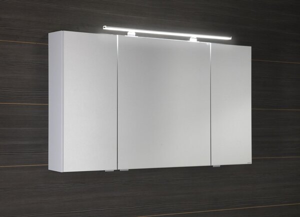 Sapho Sapho, RIWA galerka s LED osvětlením, 121x70x17cm, 3x dvířka, bílá lesk, RIW120-0030