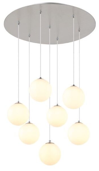 GLOBO 56140-7H RIHA závěsné svítidlo D550mm 7xG9 LED 3,5W/310lm 3000K matný nikl, bílá
