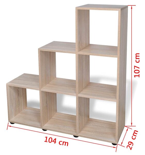Schodovitá knihovna / police k vystavování 107 cm dub 242553