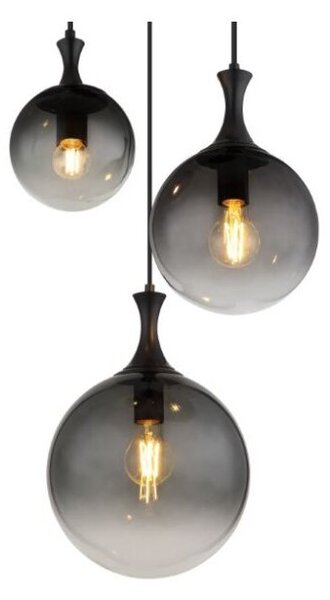 GLOBO 15885-3H DALTON závěsné svítidlo D390mm 3xE27 černá, kouřová