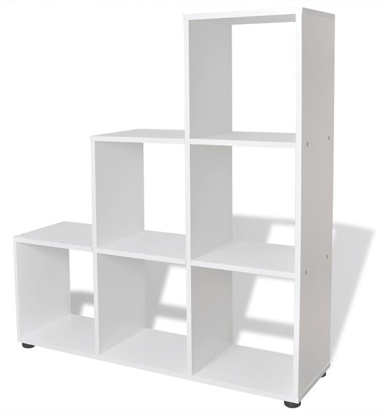 Schodovitá knihovna / police k vystavování 107 cm bílá 242552
