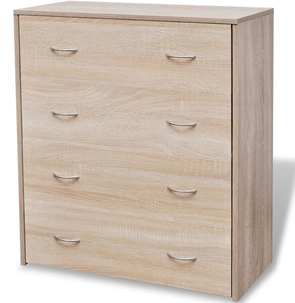 Příborník se 4 zásuvkami 60 x 30,5 x 71 cm barva dub 242544