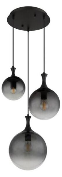 GLOBO 15885-3H DALTON závěsné svítidlo D390mm 3xE27 černá, kouřová