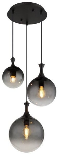 GLOBO 15885-3H DALTON závěsné svítidlo D390mm 3xE27 černá, kouřová