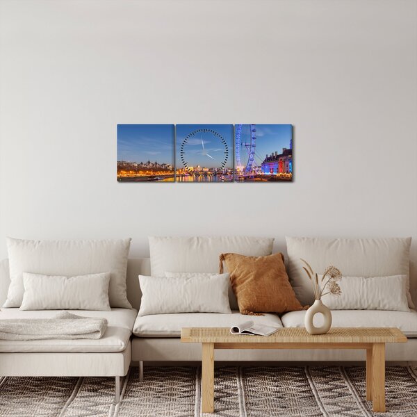 Obraz London Eye (s hodinami) (90x30 cm)