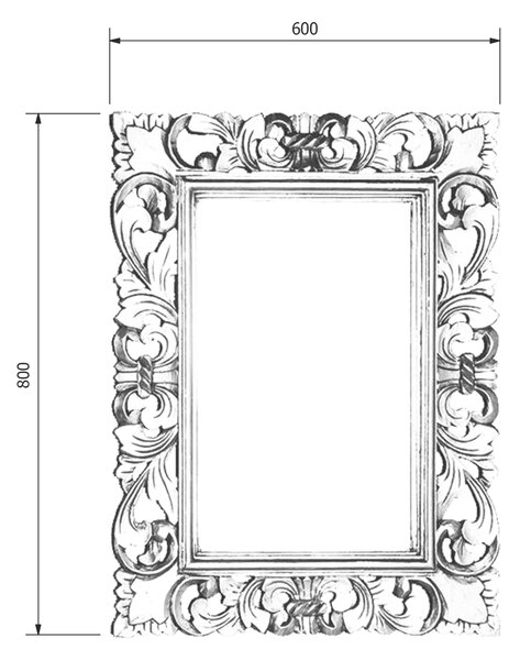 Sapho Sapho, SAMBLUNG zrcadlo v rámu, 60x80cm, stříbrná Antique, IN115
