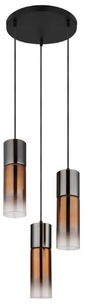 GLOBO 21000-3HG ANNIKA závěsné svítidlo D340mm 3xE27 černá, průhledná měděná