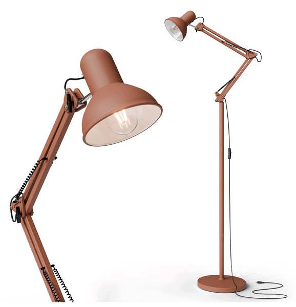 Červená stojací lampa E27 190 cm, nastavitelná
