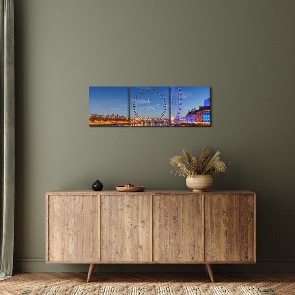 Obraz London Eye (s hodinami) (90x30 cm)