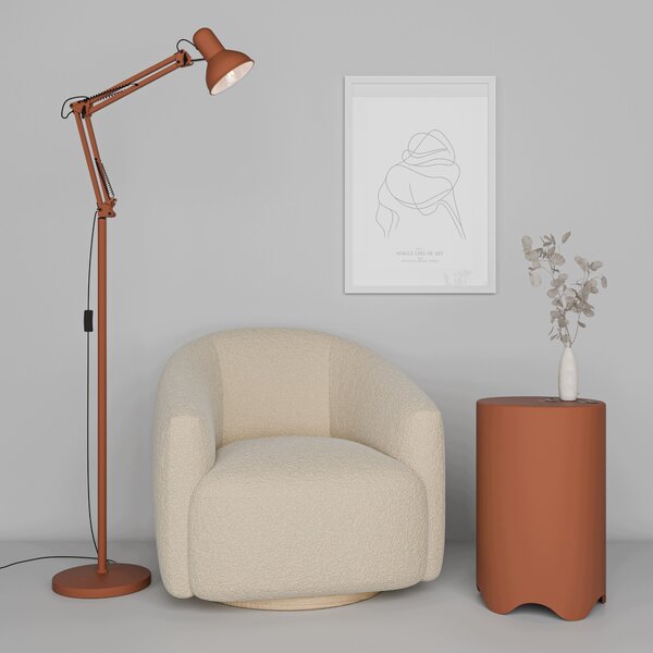 Červená stojací lampa E27 190 cm, nastavitelná