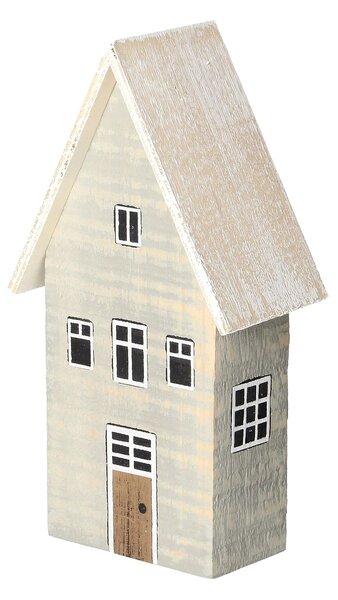 Dekorace Snow House 19cm bílá šedá