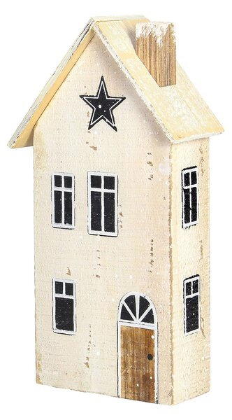 Dekorace Sněhový domeček 25cm bílý béžový