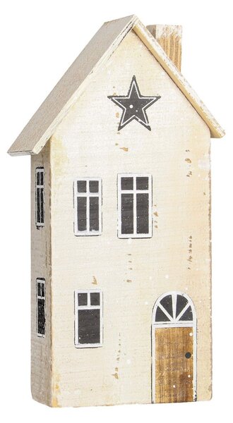 Dekorace Sněhový domeček 25cm bílý béžový