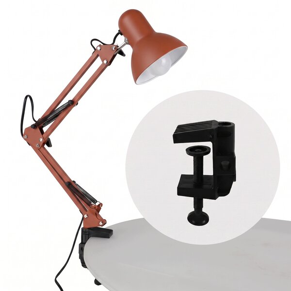 Červená stolní lampa E27, nastavitelná, IP20