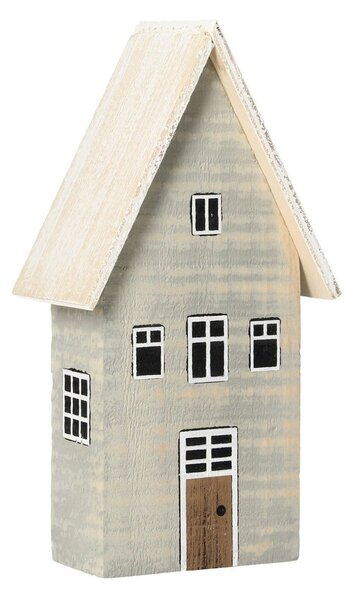 Dekorace Snow House 19cm bílá šedá