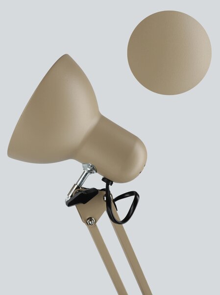 Béžová stolní lampa E27, nastavitelná, s klipsem, IP20