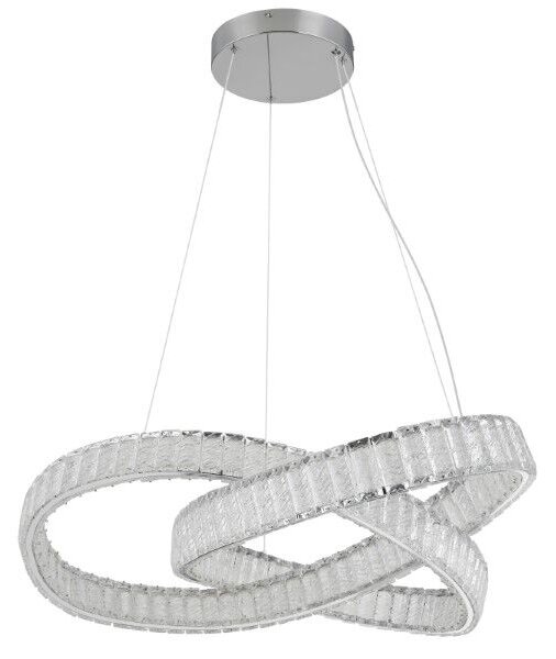 GLOBO 67162-110CCT MUCKY závěsné svítidlo D780mm LED 110W/9389lm 2700-6500K chromová, průhledná, dálkový ovladač
