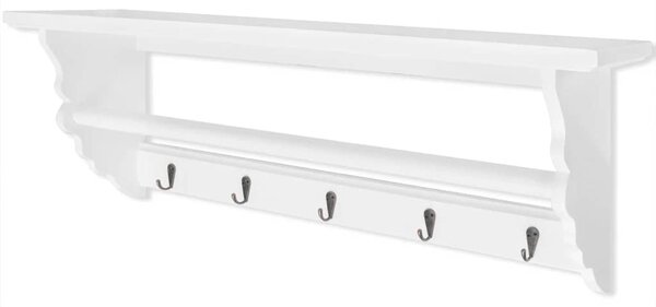 Věšák na kabáty MDF bílý, v barokním stylu 242644