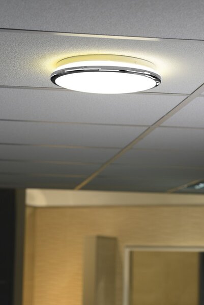 Sapho Sapho, SILVER stropní LED svítilna, průměr 29cm, 10W, 230V, 3000K/4000K/6500K, IP44, chrom, AU480