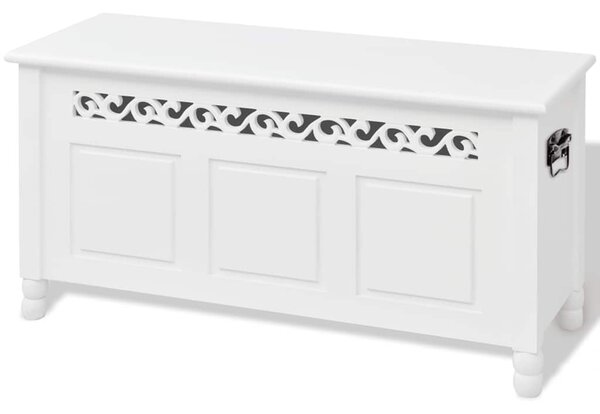 Úložná lavice v barokním stylu MDF bílá 242646