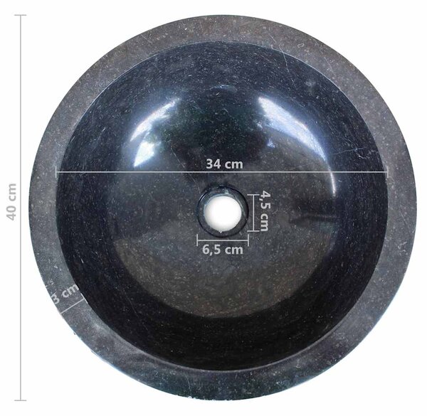 Umyvadlo mramorové 40 cm černé 242672