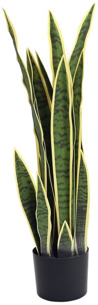 Umělá Sansevierie v květináči Outsunny, rostlina do interiéru i exteriéru s 21 listy (Ø15cm x 77cm) | Aosom