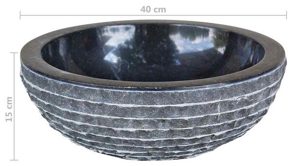 Umyvadlo mramorové 40 cm černé 242672