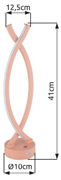 GLOBO 58457P HELA dotyková stolní lampička LED V410mm 1W/25lm 3000K broskyňová, bílá, včetně baterie CR18650 1800mAh, USB-A 2.0 - USB-C