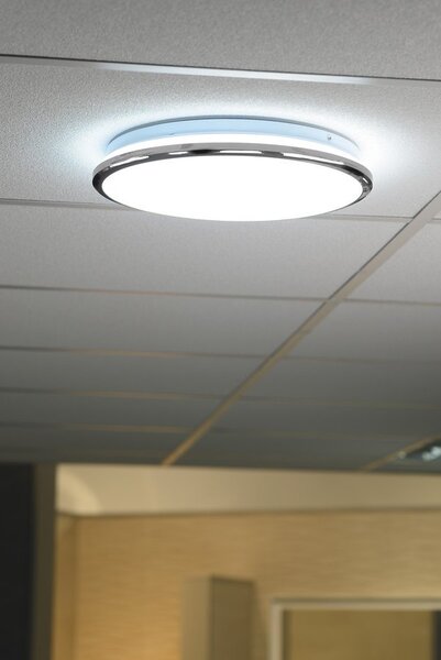 Sapho Sapho, SILVER stropní LED svítilna, průměr 29cm, 10W, 230V, 3000K/4000K/6500K, IP44, chrom, AU480