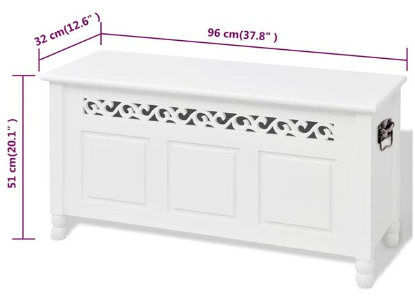 Úložná lavice v barokním stylu MDF bílá 242646