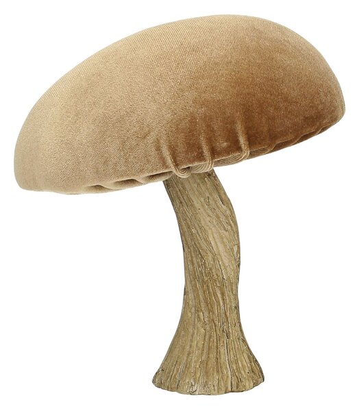 Dekorace Sametový hřib 17 cm caramel