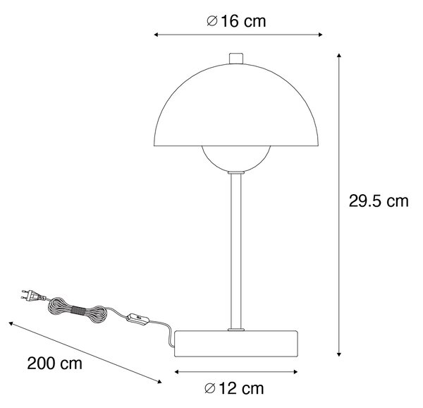 Retro stolní lampa černá se zlatem - Magnax Mini