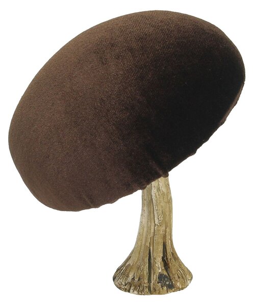 Dekoracja Velvet Mushroom 12 cm brown