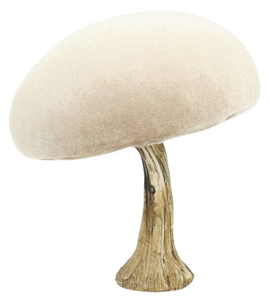 Dekoracja Velvet Mushroom 12 cm beige