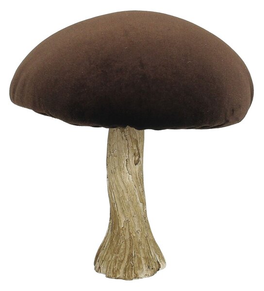 Dekoracja Velvet Mushroom 17 cm brown