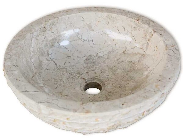 Umyvadlo mramorové 40 cm krémové 242673