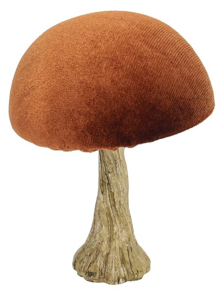 Dekoracja Velvet Mushroom 10 cm orange