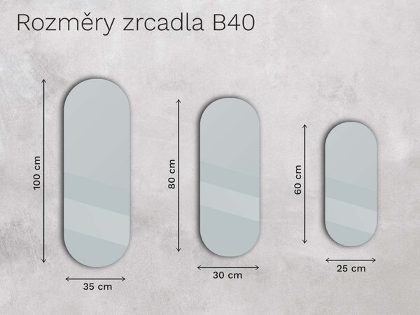 Zelené zrcadlo Base B40 25×60