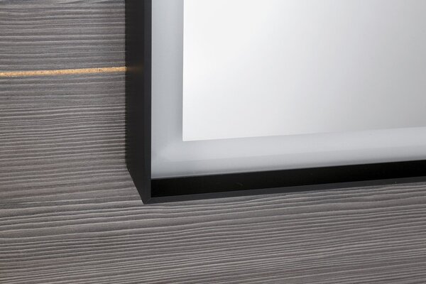 Sapho Sapho, SORT LED podsvícené zrcadlo 600x800mm, černá mat, ST080