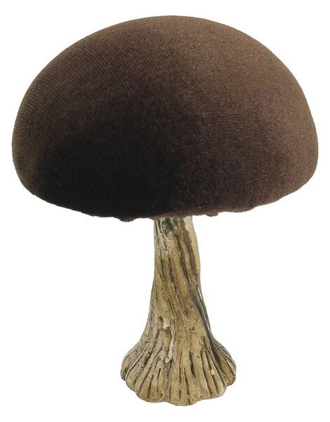 Dekoracja Velvet Mushroom 10 cm brown