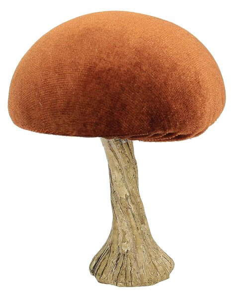 Dekoracja Velvet Mushroom 10 cm orange