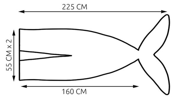 ISO Deka mořská panna XXL 225 x 110 cm - šedá