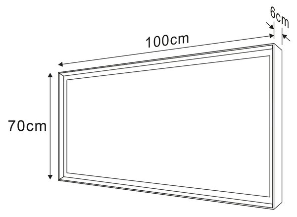 Sapho Sapho, SORT LED podsvícené zrcadlo 1000x700mm, černá mat, ST100