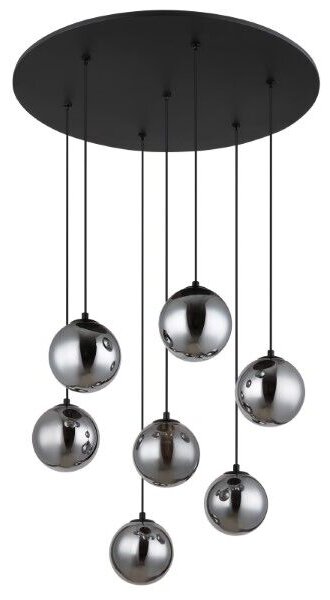 GLOBO 56133-7H RIHA závěsné svítidlo D550mm 7xG9 LED 3,5W/130lm 3000K černá matná, kouřová